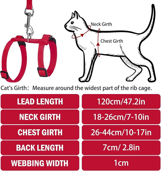 PUPTECK Adjustable Cat Harness and Leash Set Escape Proof Kitten Strap Collar - Image 2