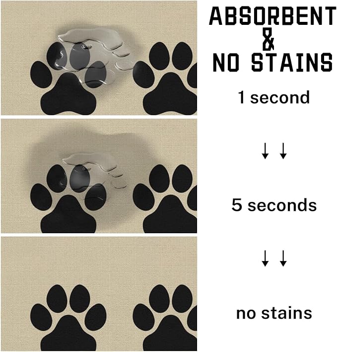 Absorbent Pet Dog Bowl Mat for Food and Water, Pet Cat Food Feeding Mat - Image 5