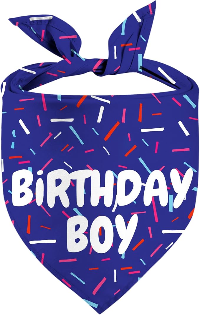 Birthday Boy Dog Bandanas 1 Pack, Pet Scarves by Yaofavo