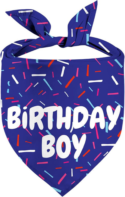 Birthday Boy Dog Bandanas 1 Pack, Pet Scarves by Yaofavo