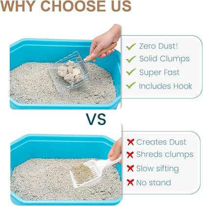 Cat Litter Scoop with Hook and Hole, Stainless Steel - Image 4