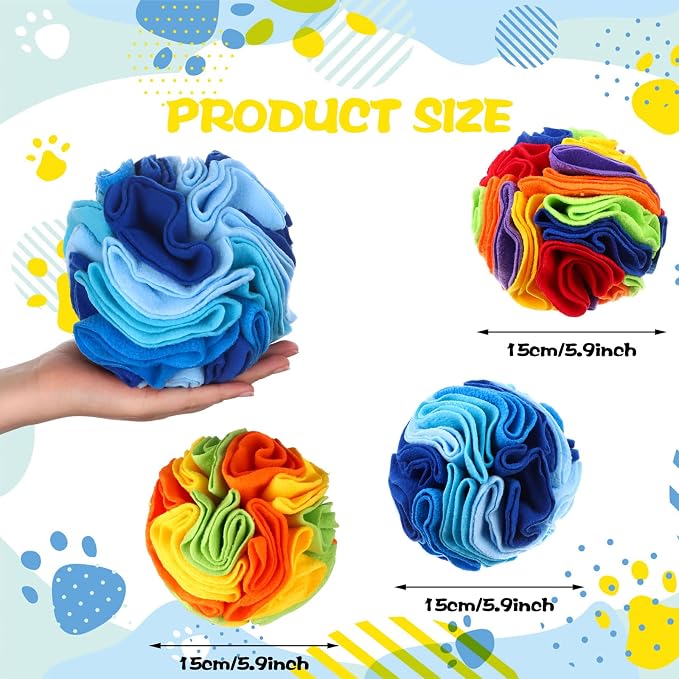Droutti 3 Pcs Snuffle Ball for Dogs Stress Relief Interactive Dog Snuffle Ball - Image 2