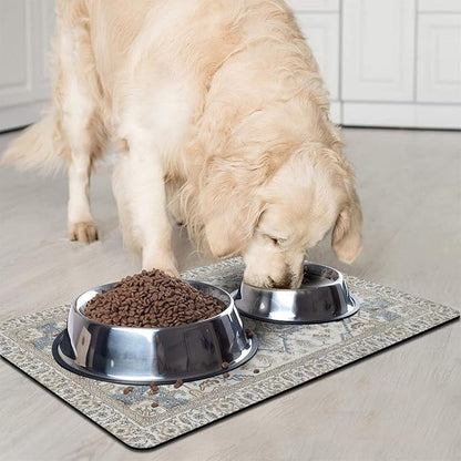 2 Pack Dog Food Mats for Floors, Absorbent and Quick-Drying Pet Cat Food Mat - Image 2