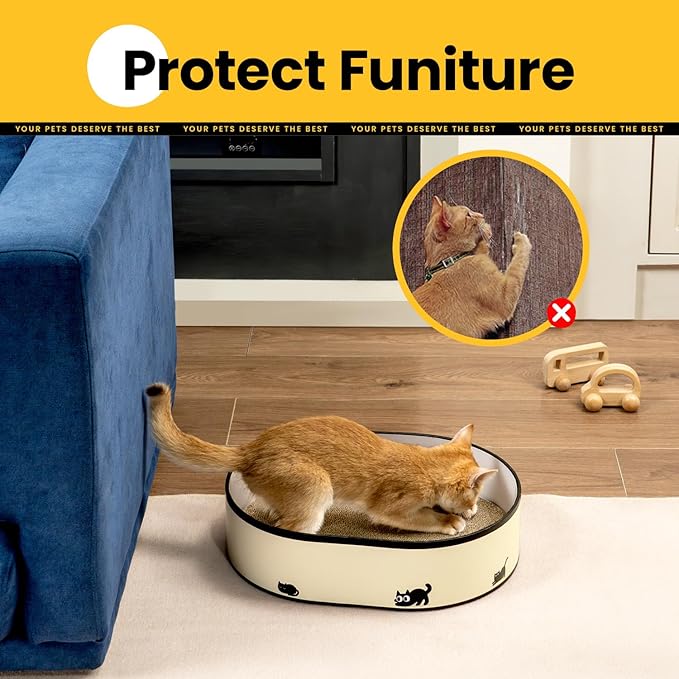 Cat Scratcher Box with 4 Cat Scratching Pads, Mess-Free Design, Refill Scratch - Image 7