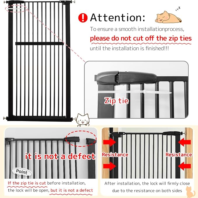 Lumizone Extra Tall Pet Gate 55.12" High Pressure Mounted 50.79"-55.11" Extra - Image 9