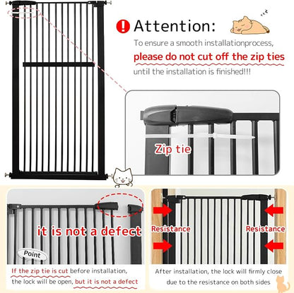 Lumizone Extra Tall Pet Gate 55.12" High Pressure Mounted 50.79"-55.11" Extra - Image 9