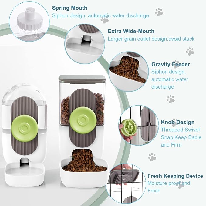 Hanging Automatic Food Water Dispenser, Gravity Rabbit Feeder, Water Dispenser - Image 2