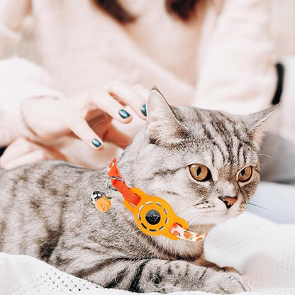 BINGPET AirTag Cat Collar with Bells, Upgraded Safety Elastic Cat Collar with - Image 6