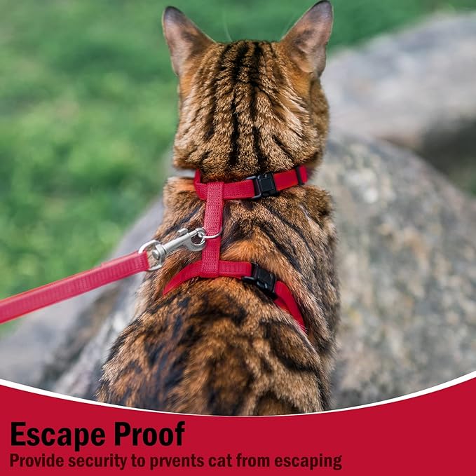 PUPTECK Adjustable Cat Harness and Leash Set Escape Proof Kitten Strap Collar - Image 6