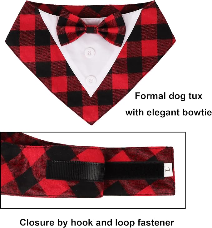 ADOGGYGO Christmas Dog Tuxedo Bandana, Adjustable Christmas Costumes - Image 4