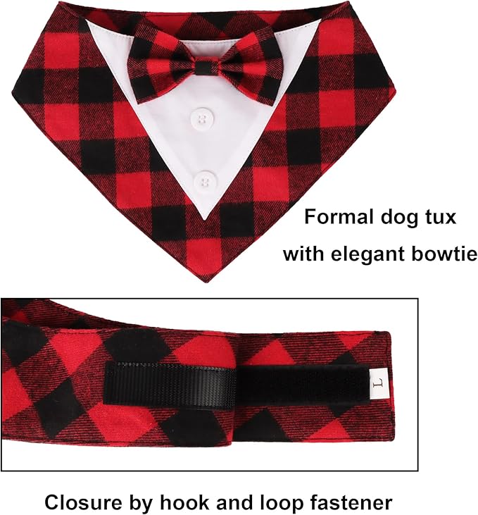 ADOGGYGO Christmas Dog Tuxedo Bandana, Adjustable Christmas Costumes - Image 4