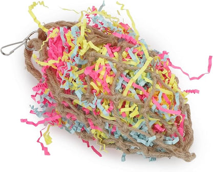 Wontee Bird Jute Paper Strips Parrot Mesh Bag Hanging Chewing Toy - Image 7