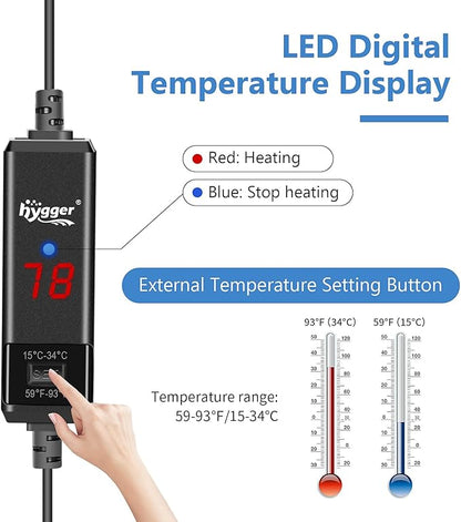 hygger Small Aquarium Betta Heater, Submersible Fish Tank Heater - Image 2