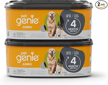 Pet Genie Refill Bags | Jumbo 2-Pack, 56 Total ft | Up to 8 Months of Supply in by PetGenieUSA