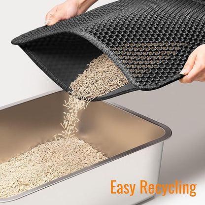 Cat Litter Mat Litter Box Mat, EVA Honeycomb Double Layer Design, Urine & - Image 5