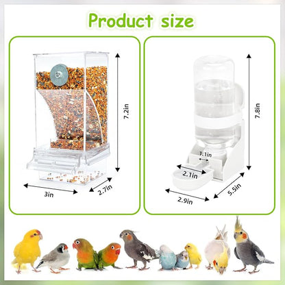 Rypet No Mess Bird Water Feeder Dispenser Set Automatic Bird Feeder Transparent - Image 2