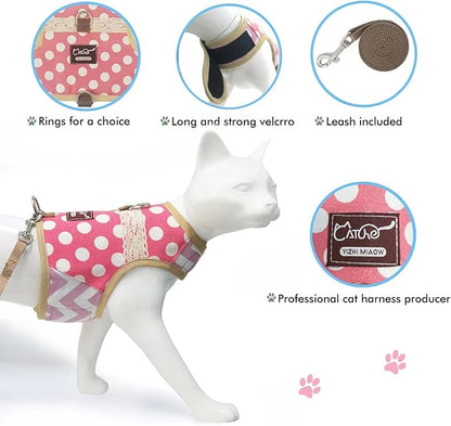 Cat Harness and Leash for Walking Escape Proof, Adjustable Cat Vest Harness - Image 4