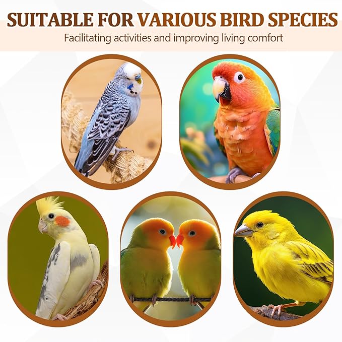 Sintuff 8 Pcs Bird Perches for Cage Accessories, Wooden Perch Rods Replacement - Image 6