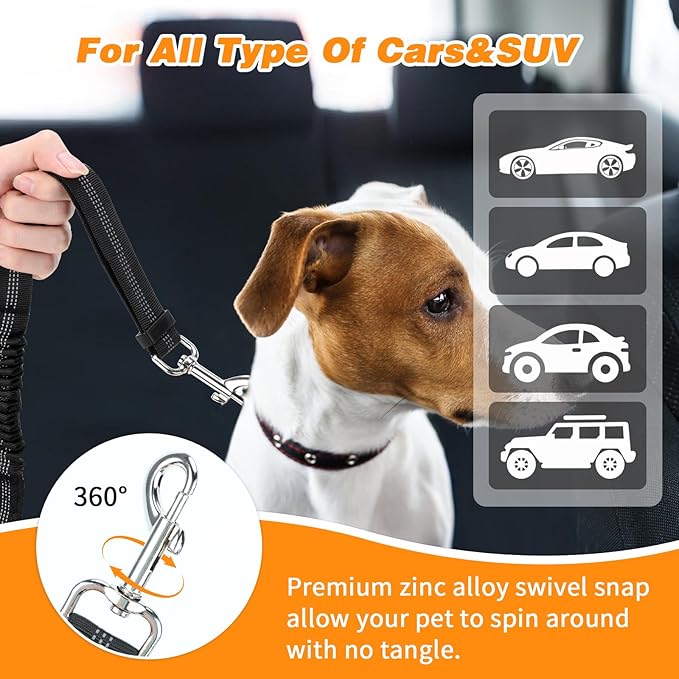 BWOGUE Double Dog Cat Seat Belts, Car Headrest Restraint Adjustable Travel Leash - Image 5