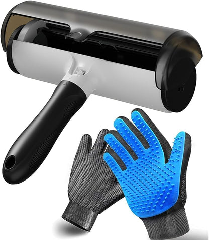 Pet Hair Remover & Pet Grooming Gloves Set by NVNAN