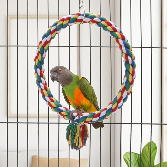 Bird Rope Swing Colorful Perch Climbing Toy - Image 4