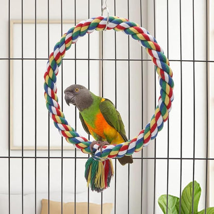Bird Rope Swing Colorful Perch Climbing Toy - Image 4
