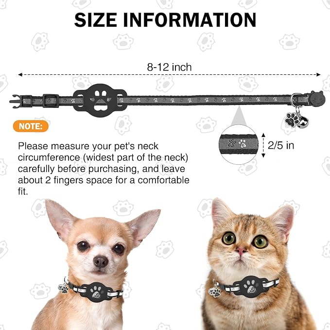 Airtag Cat Collar Breakaway, Reflective Kitten Collar - Image 6