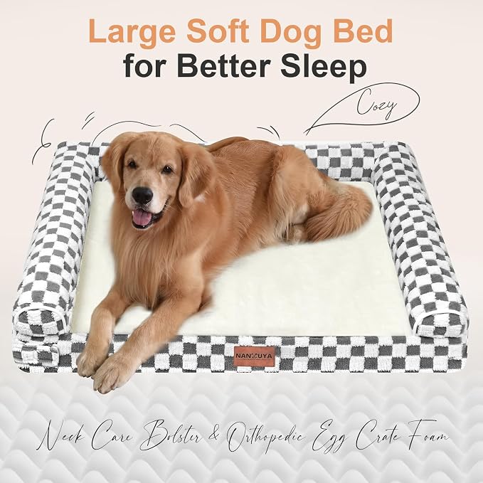 Large Dog Bed Orthopedic Washable: Beds Bolster XL Bed Large Big Dogs Egg Crate - Image 2