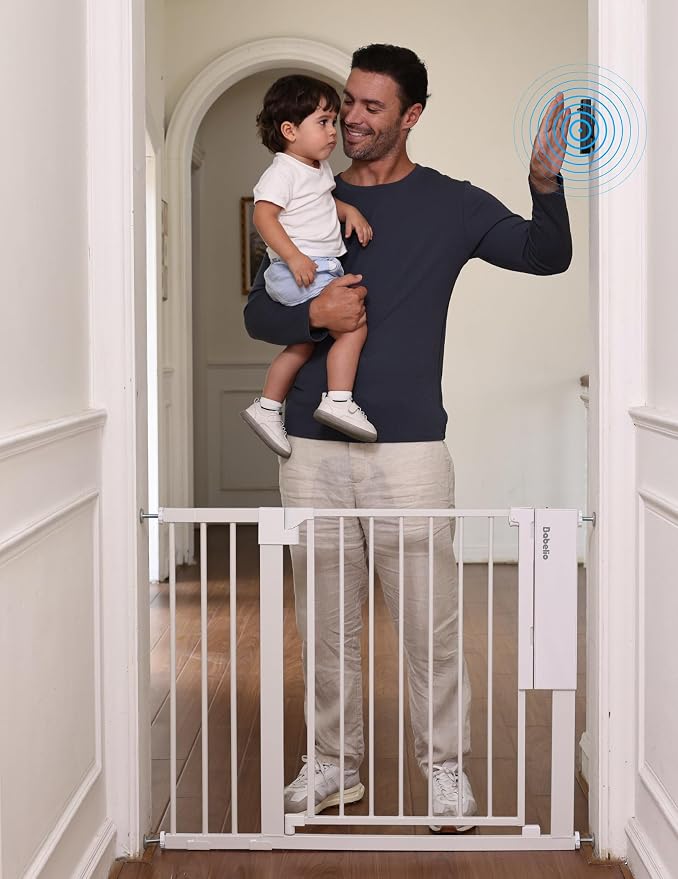 Babelio Smart Baby Gate with Auto-Unlock/Close, Pressure Mounted No Drill by BABELIO