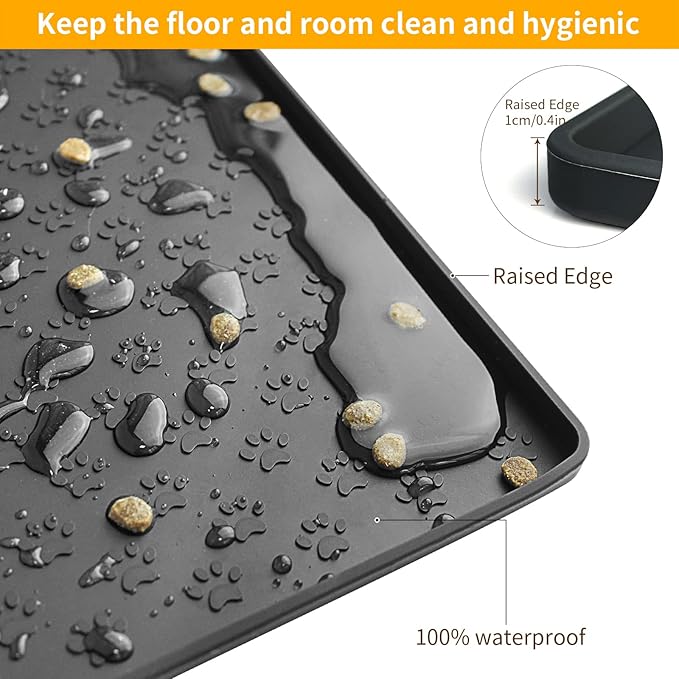 Ptlom Silicone Pet Placemat for Dog and Cat, Waterproof Anti-Slip Pet Feeding - Image 6