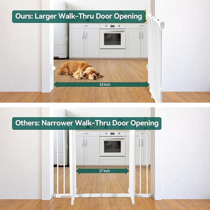 Babelio Baby Gate for Stairs, Kitchen & Doorways, 26-43" W 28" H No Bottom Bar| - Image 3