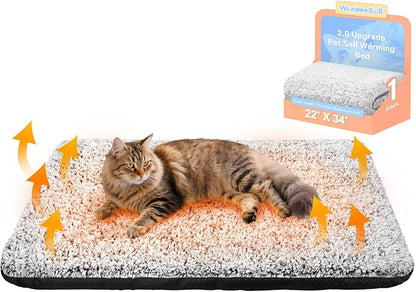 Self Warming Pet Bed for Cats & Dogs, Heated Pet Mat, 2.0 Upgraded Thermal Foil by WanpeeGoo