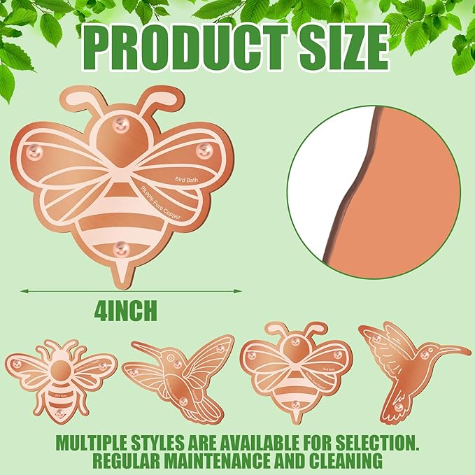 4 Pack Bird Bath Copper Disk Bird Bath Purification Disk - Image 5