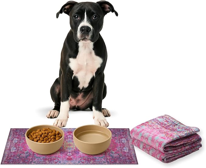 LOVEWAG Waterproof 2-Pack Pet Feeding Mats by Lovewag