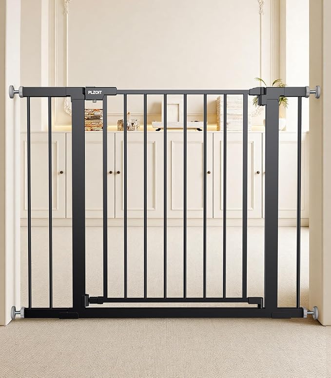 29.5-40.5" Baby Gate for Stairs, Dog Gate for Doorways, Walk Thru Auto Close by PLZOIT-Baby