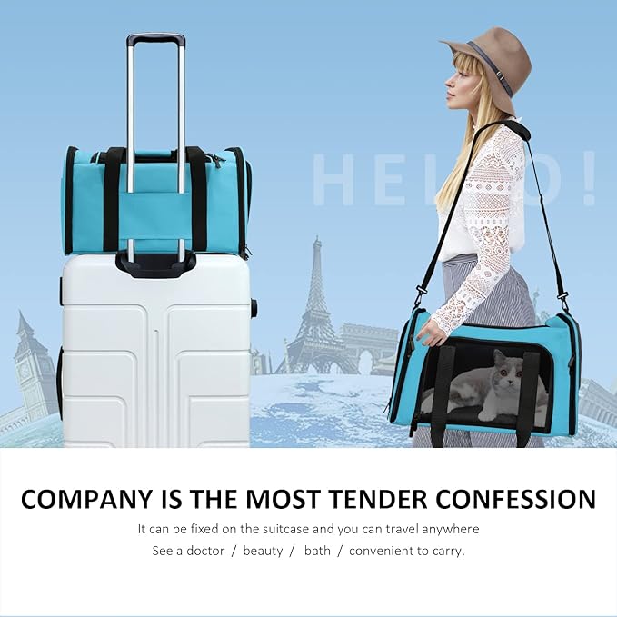 Henkelion Pet Carrier for Small Medium Cats Puppies up to 15 Lbs, Airline - Image 6