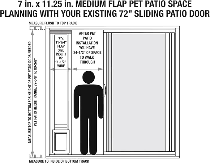 Ideal Pet Products Aluminum Pet Patio Door, Adjustable Height 77-5/8" to 80-3/8" - Image 2