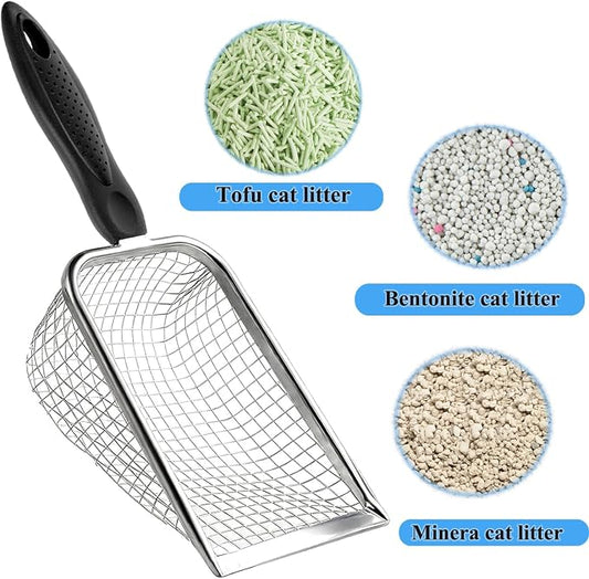 itPlus Cat Litter Scoop, Stainless Steel Cats Sturdy Mesh Scooper Kitty Litter - Image 2