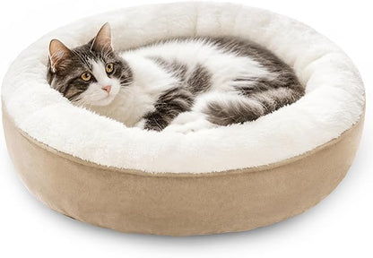 Love's cabin Round Donut Cat and Dog Cushion Bed, 20in Pet Bed by Lovescabin