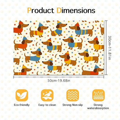 Adorable Dachshund Puppy Pet Food Mat - Image 6