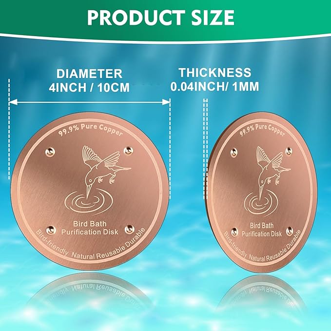 1 Pcs Copper Disc for Bird Bath | 99.99% Pure Copper Plate & Birdbath Disk | - Image 6