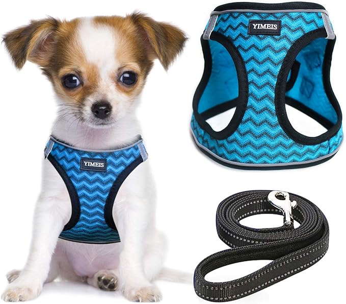 YIMEIS Dog Harness and Leash Set, No Pull Soft Mesh Pet Harness, Reflective by YIMEIS