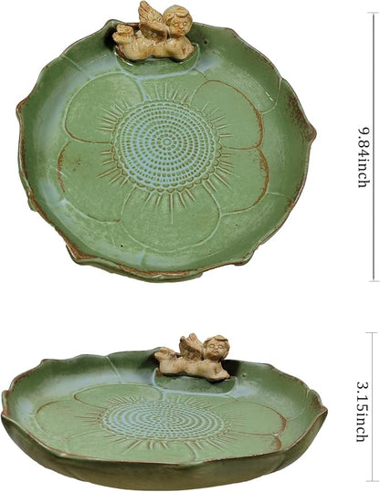 Ceramic Ground Bird Bath Bowl for Outside, BirdBath Bowl Only, Ground Bird - Image 3