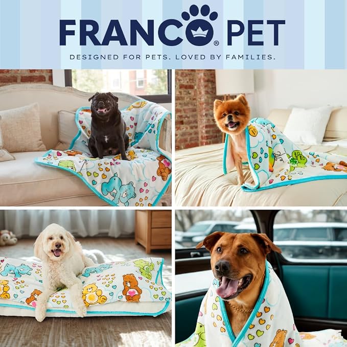 Franco Pet Care Bears Super Soft Cozy Waterproof Sherpa-Backed Blanket Throw - Image 7