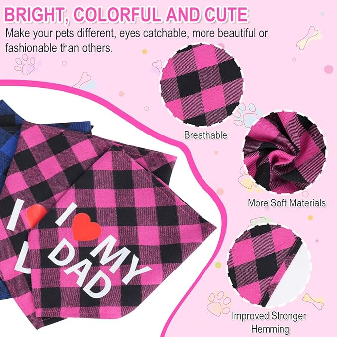 GreenJoy Cute Plaid Dog Bandana – Washable Pet Triangle Scarf - Image 5
