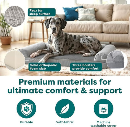 FurHaven Orthopedic Dog Bed For Large Dogs, Sofa Contour Mattress - Image 5