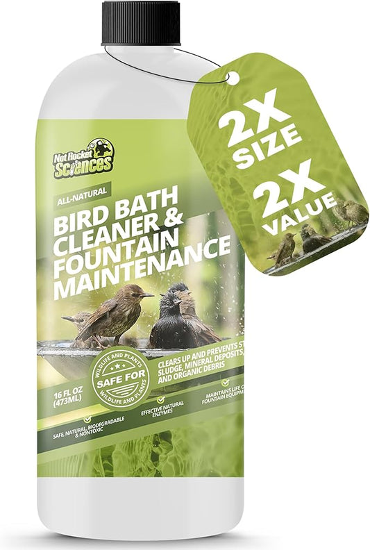 16oz Bird Bath Cleaner, Cleans 80 Gallons of Water, Ideal Fountain Cleaner Safe by Not+Rocket+Sciences