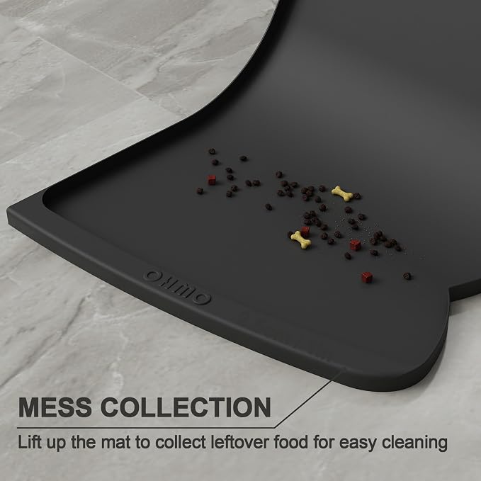 OHMO Dog Food Mat w/Residue Collection Pocket Silicone Pet Feeding Mat - Image 3