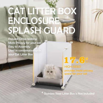 MEEXPAWS Cat Litter Box Enclosure Splash Guard Small 20.5L × 14W x 18H inch - Image 2