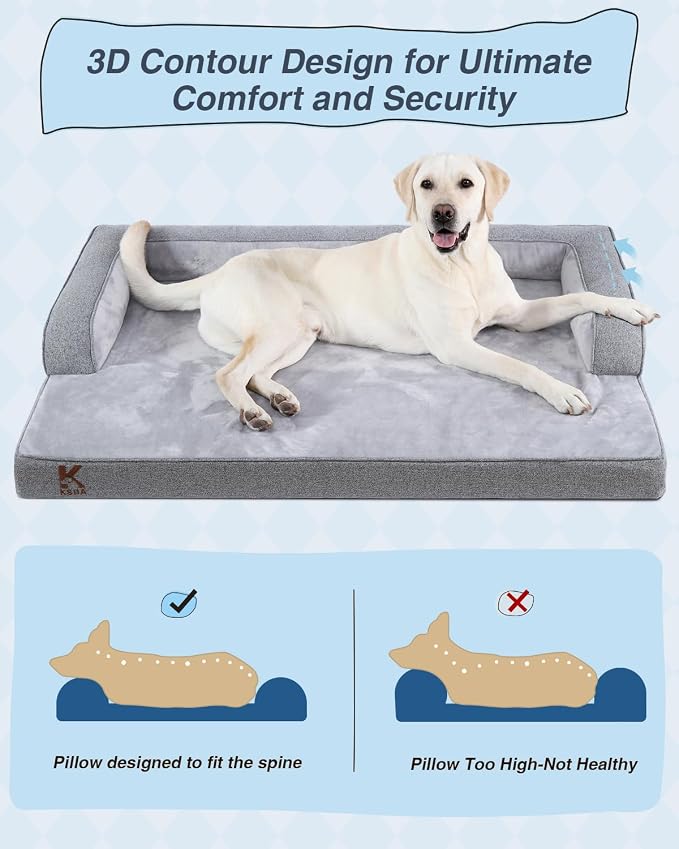 KSIIA Washable Dog Bed XL Senior Dog, Orthopedic Warm Soft Pet Sofa Waterproof - Image 4